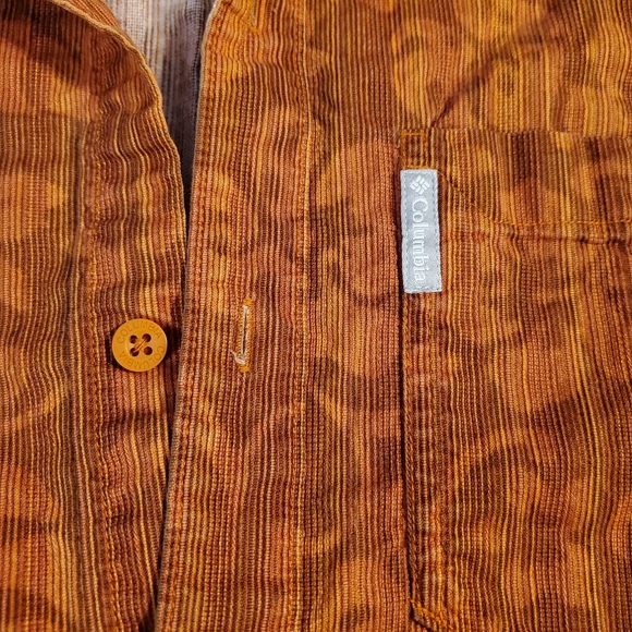 Columbia sportswear floral/orange corduroy button down - Picture 3 of 4